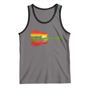 Reggae Music Guitar Lake Shadow Jamaica Rasta Tank Top TS11 Deep Heather Black Print Your Wear