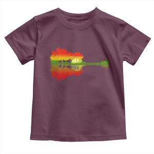 Reggae Music Guitar Lake Shadow Jamaica Rasta Toddler T Shirt TS11 Maroon Print Your Wear