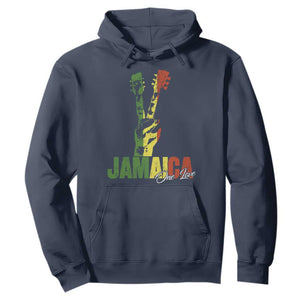 Jamaica One Love Reggae Music Hoodie Rasta Peace Hand Guitar TS11 Navy Print Your Wear