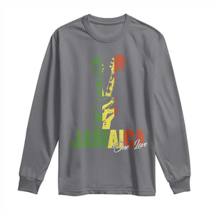 Jamaica One Love Reggae Music Long Sleeve Shirt Rasta Peace Hand Guitar TS11 Charcoal Print Your Wear
