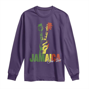 Jamaica One Love Reggae Music Long Sleeve Shirt Rasta Peace Hand Guitar TS11 Purple Print Your Wear
