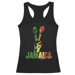 Jamaica One Love Reggae Music Racerback Tank Top Rasta Peace Hand Guitar TS11 Black Print Your Wear