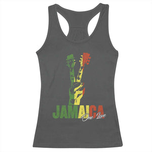 Jamaica One Love Reggae Music Racerback Tank Top Rasta Peace Hand Guitar TS11 Dark Heather Print Your Wear