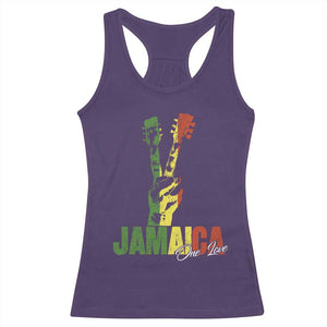 Jamaica One Love Reggae Music Racerback Tank Top Rasta Peace Hand Guitar TS11 Purple Print Your Wear