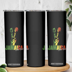 Jamaica One Love Reggae Music Skinny Tumbler Rasta Peace Hand Guitar TS11 Print Your Wear