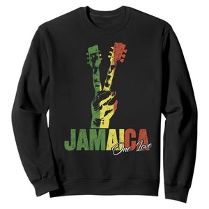 Jamaica One Love Reggae Music Sweatshirt Rasta Peace Hand Guitar TS11 Black Print Your Wear