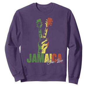 Jamaica One Love Reggae Music Sweatshirt Rasta Peace Hand Guitar TS11 Purple Print Your Wear