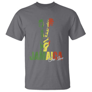 Jamaica One Love Reggae Music T Shirt Rasta Peace Hand Guitar TS11 Charcoal Print Your Wear