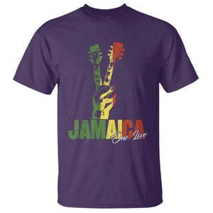 Jamaica One Love Reggae Music T Shirt Rasta Peace Hand Guitar TS11 Purple Print Your Wear