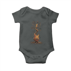 Nature Guitar Tree of Life Guitarist Artistic Roots Baby Onesie TS11 Dark Heather Print Your Wear