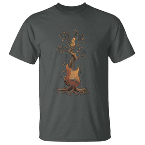Nature Guitar Tree of Life Guitarist Artistic Roots T Shirt TS11 Dark Heather Print Your Wear