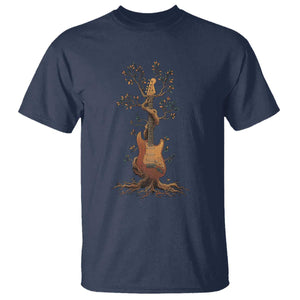 Nature Guitar Tree of Life Guitarist Artistic Roots T Shirt TS11 Navy Print Your Wear