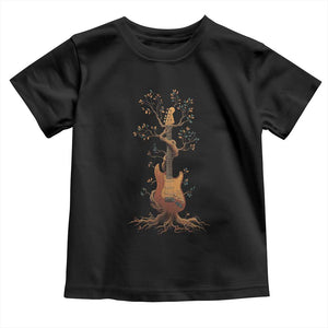 Nature Guitar Tree of Life Guitarist Artistic Roots Toddler T Shirt TS11 Black Print Your Wear