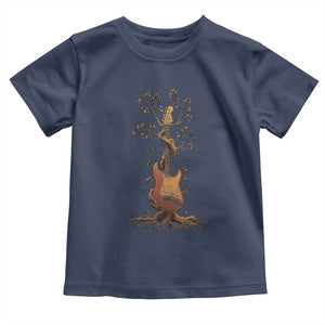Nature Guitar Tree of Life Guitarist Artistic Roots Toddler T Shirt TS11 Navy Print Your Wear
