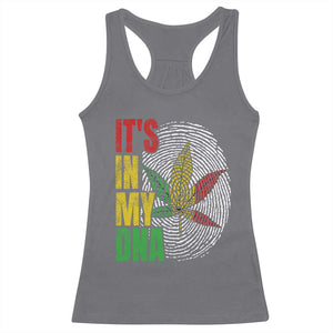 Funny Jamaica Rasta Cannabis Weed Racerback Tank Top Its In My DNA TS11 Charcoal Print Your Wear