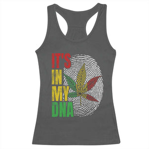 Funny Jamaica Rasta Cannabis Weed Racerback Tank Top Its In My DNA TS11 Dark Heather Print Your Wear