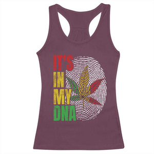 Funny Jamaica Rasta Cannabis Weed Racerback Tank Top Its In My DNA TS11 Maroon Print Your Wear