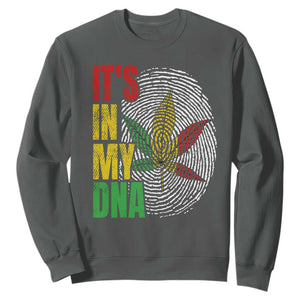 Funny Jamaica Rasta Cannabis Weed Sweatshirt Its In My DNA TS11 Dark Heather Print Your Wear