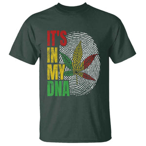 Funny Jamaica Rasta Cannabis Weed T Shirt Its In My DNA TS11 Dark Forest Green Print Your Wear