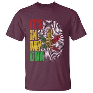 Funny Jamaica Rasta Cannabis Weed T Shirt Its In My DNA TS11 Maroon Print Your Wear