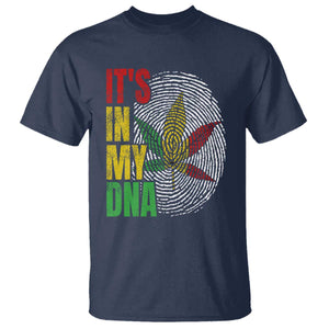 Funny Jamaica Rasta Cannabis Weed T Shirt Its In My DNA TS11 Navy Print Your Wear
