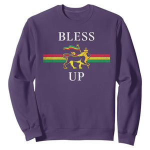 Bless Up Sweatshirt Rastafari Lion Of Judah Reggae Music TS11 Purple Print Your Wear