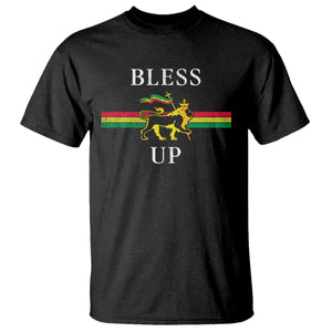 Bless Up T Shirt Rastafari Lion Of Judah Reggae Music TS11 Black Print Your Wear