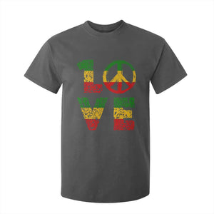One Love Jamaica T Shirt For Kid Reggae Music Peace Sign Rastafarian TS11 Dark Heather Print Your Wear