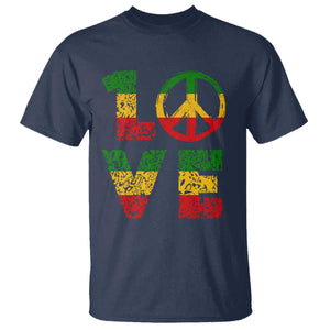 One Love Jamaica T Shirt Reggae Music Peace Sign Rastafarian TS11 Navy Print Your Wear