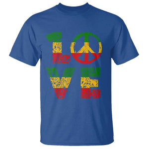 One Love Jamaica T Shirt Reggae Music Peace Sign Rastafarian TS11 Royal Blue Print Your Wear