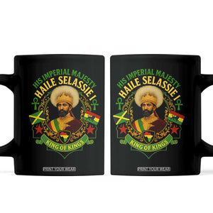 Haile Selassie Coffee Mug King Of Kings His Imperial Majesty Rastafari Flag TS11 Black Print Your Wear