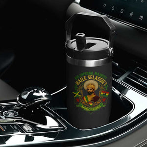 Haile Selassie Flip Straw Tumbler King Of Kings His Imperial Majesty Rastafari Flag TS11 Print Your Wear