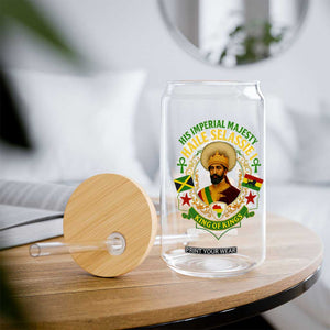 Haile Selassie Glass Can King Of Kings His Imperial Majesty Rastafari Flag TS11 Print Your Wear