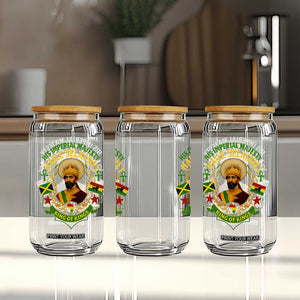 Haile Selassie Glass Can King Of Kings His Imperial Majesty Rastafari Flag TS11 Print Your Wear