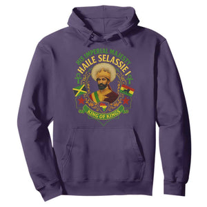Haile Selassie Hoodie King Of Kings His Imperial Majesty Rastafari Flag TS11 Purple Print Your Wear