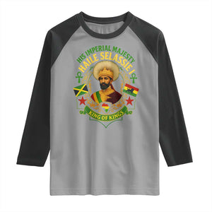 Haile Selassie Raglan Shirt King Of Kings His Imperial Majesty Rastafari Flag TS11 Sport Gray Black Print Your Wear