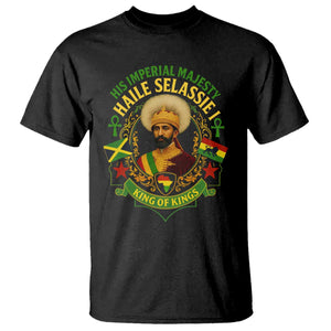 Haile Selassie T Shirt King Of Kings His Imperial Majesty Rastafari Flag TS11 Black Print Your Wear