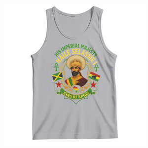Haile Selassie Tank Top King Of Kings His Imperial Majesty Rastafari Flag TS11 Athletic Heather Print Your Wear