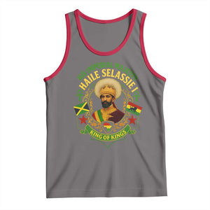 Haile Selassie Tank Top King Of Kings His Imperial Majesty Rastafari Flag TS11 Deep Heather Red Print Your Wear