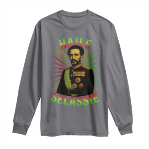 Emperor Haile Selassie Long Sleeve Shirt Ras Tafari His Imperial Majesty Jamaican TS11 Charcoal Print Your Wear