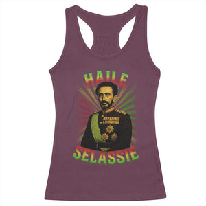 Emperor Haile Selassie Racerback Tank Top Ras Tafari His Imperial Majesty Jamaican TS11 Maroon Print Your Wear