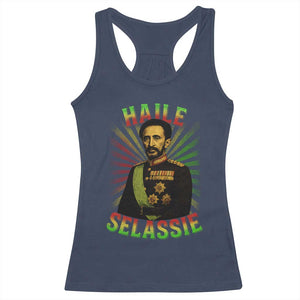 Emperor Haile Selassie Racerback Tank Top Ras Tafari His Imperial Majesty Jamaican TS11 Navy Print Your Wear