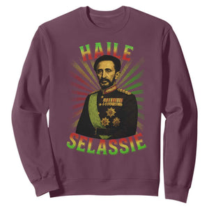 Emperor Haile Selassie Sweatshirt Ras Tafari His Imperial Majesty Jamaican TS11 Maroon Print Your Wear