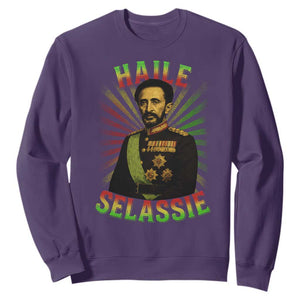 Emperor Haile Selassie Sweatshirt Ras Tafari His Imperial Majesty Jamaican TS11 Purple Print Your Wear
