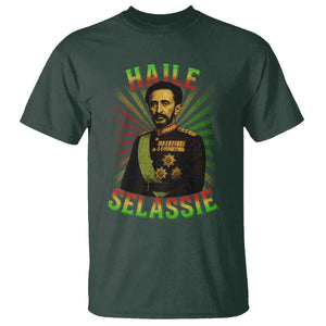 Emperor Haile Selassie T Shirt Ras Tafari His Imperial Majesty Jamaican TS11 Dark Forest Green Print Your Wear