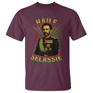 Emperor Haile Selassie T Shirt Ras Tafari His Imperial Majesty Jamaican TS11 Maroon Print Your Wear