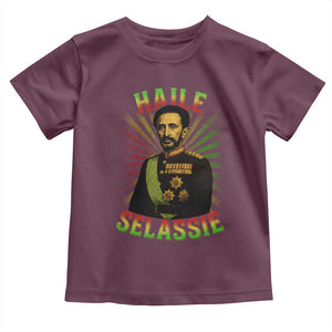 Emperor Haile Selassie Toddler T Shirt Ras Tafari His Imperial Majesty Jamaican TS11 Maroon Print Your Wear