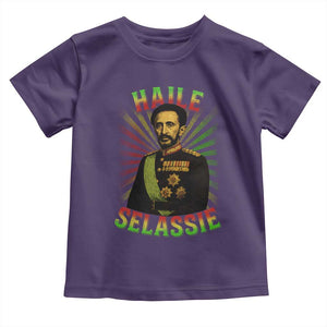 Emperor Haile Selassie Toddler T Shirt Ras Tafari His Imperial Majesty Jamaican TS11 Purple Print Your Wear