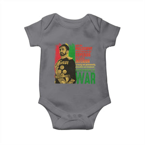 Haile Selassie Quotes Baby Onesie Until The Philosophy Which Holds One Race Speech War TS11 Charcoal Print Your Wear