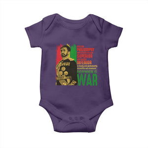 Haile Selassie Quotes Baby Onesie Until The Philosophy Which Holds One Race Speech War TS11 Purple Print Your Wear